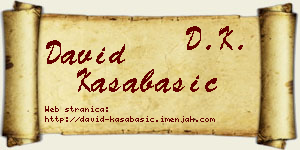 David Kasabašić vizit kartica